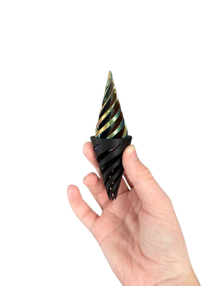The PrintzMart VerteCone: Impossible Cone Fidget Toy – 2-Piece Spiral Stress Reliever | Magnetic-Feel Twist Core | ADHD Desk Toy for Focus & Anxiety Relief | Unique Geometric Gift