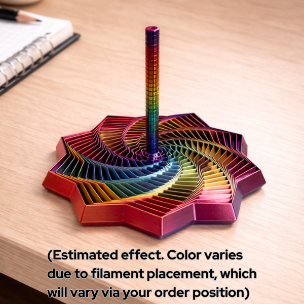 3D Printed Sensory Fidget Star Expanding Whirling Spiral Stress Relief Toy Hypnotic Visual Desk Fidget Satisfying Spin Sound