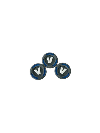 Set of 3 Fort VBuck Token Gaming Prop Trio – 3-Piece Display Set