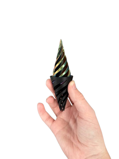 The PrintzMart VerteCone: Impossible Cone Fidget Toy – 2-Piece Spiral Stress Reliever | Magnetic-Feel Twist Core | ADHD Desk Toy for Focus & Anxiety Relief | Unique Geometric Gift