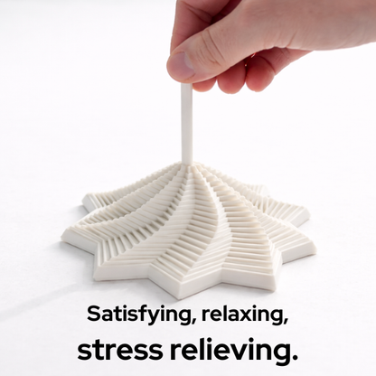 3D Printed Sensory Fidget Star Expanding Whirling Spiral Stress Relief Toy Hypnotic Visual Desk Fidget Satisfying Spin Sound